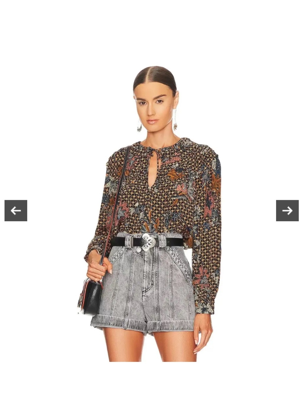 Ulla Johnson Aria Silk Floral Ruffle Blouse - Size 10- Boho Chic
